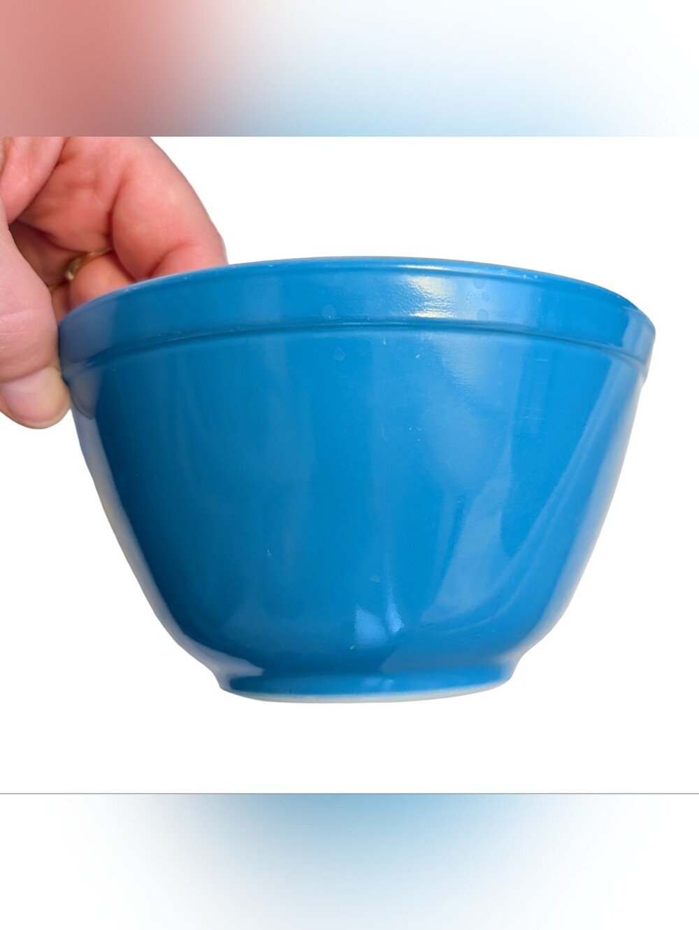 Vintage PYREX 401 Primary Blue Mixing Nesting Bowl Reverse? 1.5 Pint USA